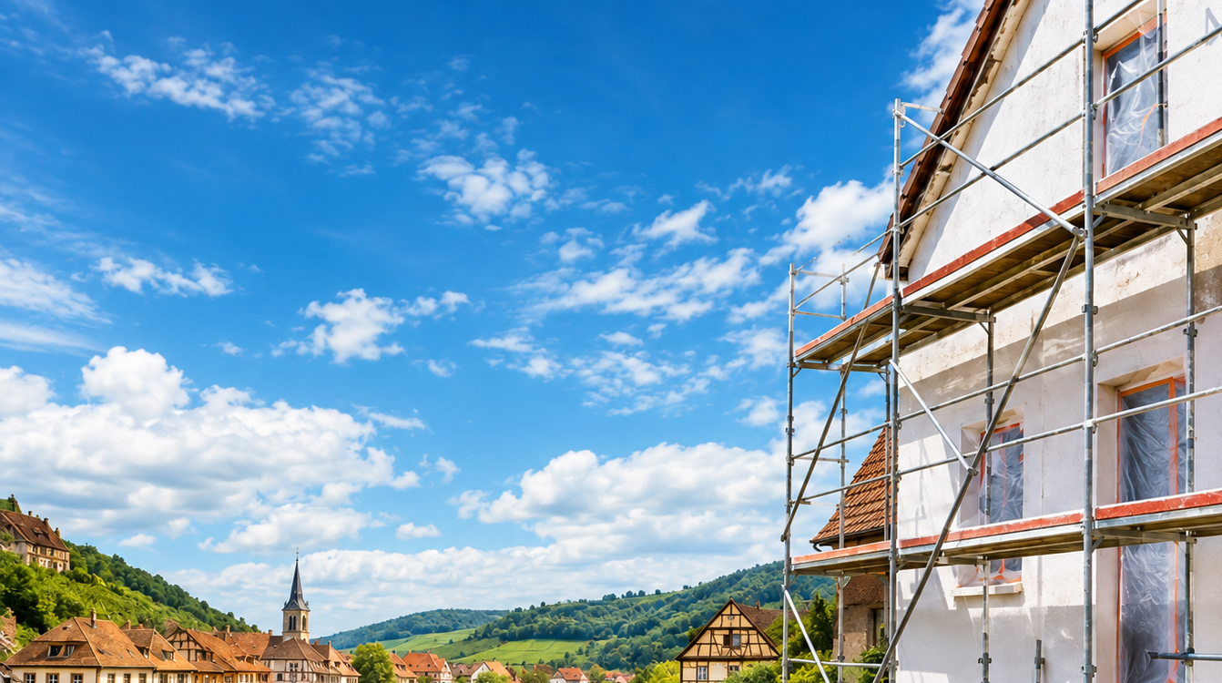 Prix d&rsquo;un ravalement de fa&ccedil;ade en Alsace en 2026 : combien co&ucirc;te le ravalement d&rsquo;une maison ? Obernai
